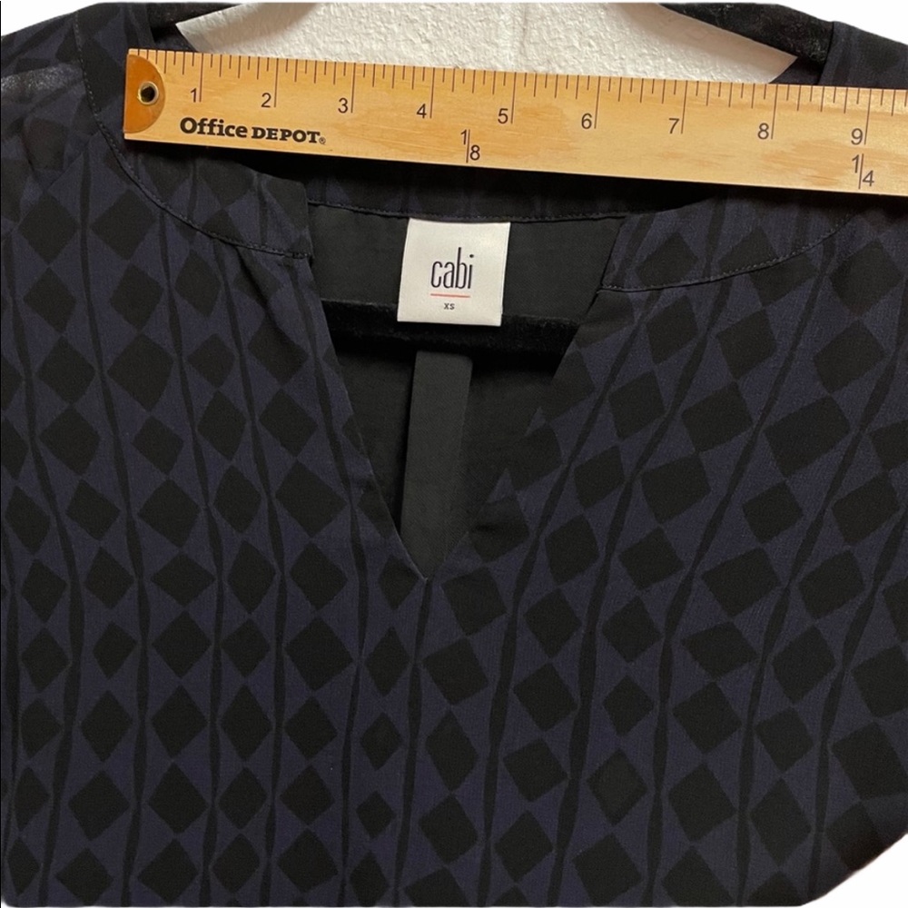 Cabi 3102 black purple Chiffon Long Sleeve dress - Picture 14 of 14